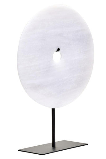 Orsina Zoro Grey Marble Disc Sculpture – 25cm Round Decorative Accent