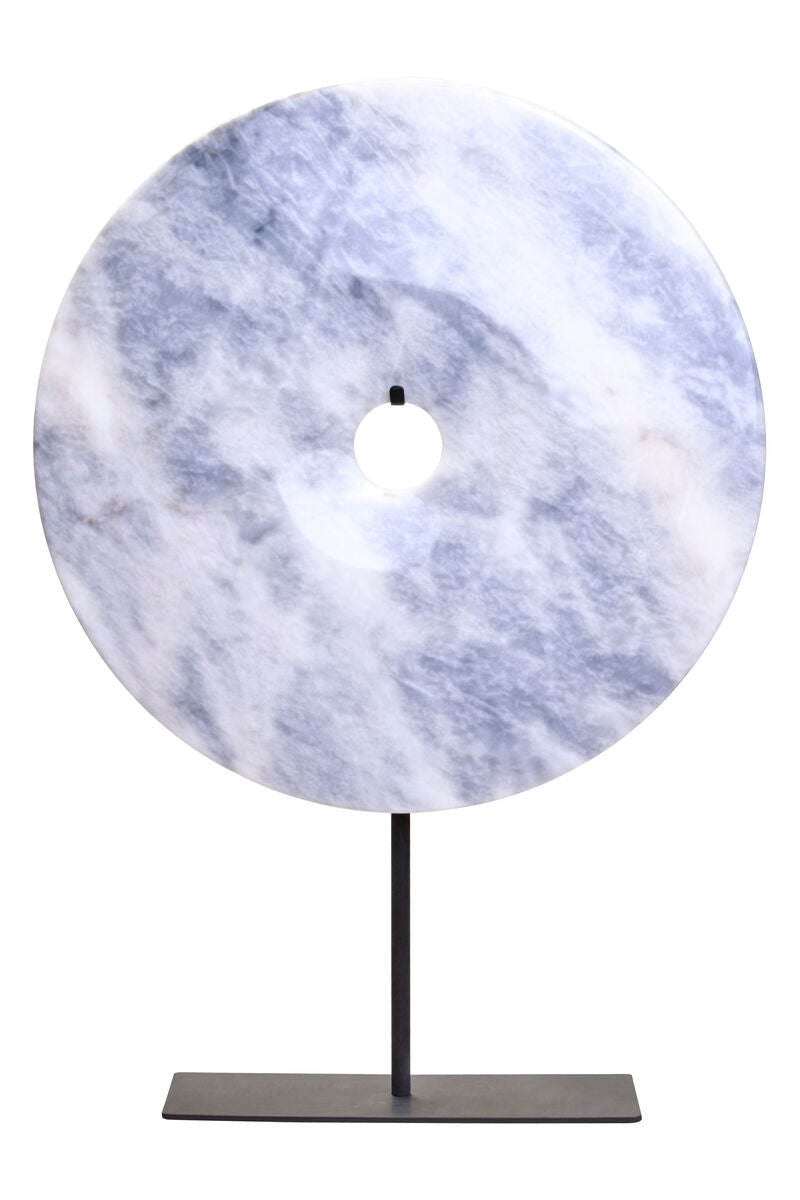 Orsina Zoro Grey Marble Disc Sculpture – 35cm Round Modern Decor