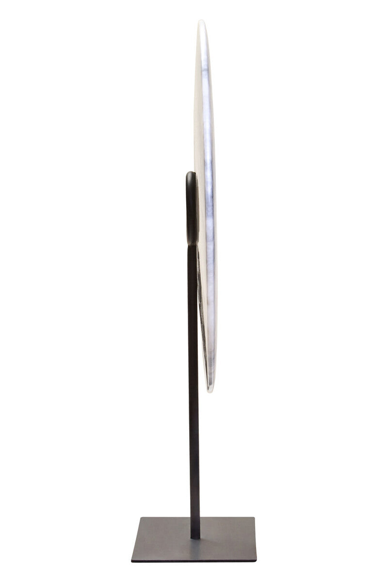Orsina Zoro Grey Marble Disc Sculpture – 35cm Round Modern Decor