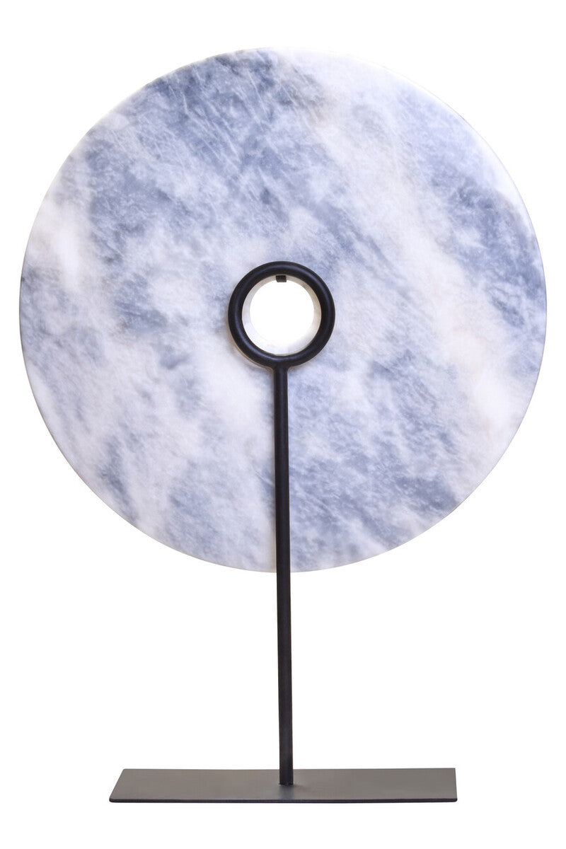 Orsina Zoro Grey Marble Disc Sculpture – 35cm Round Modern Decor