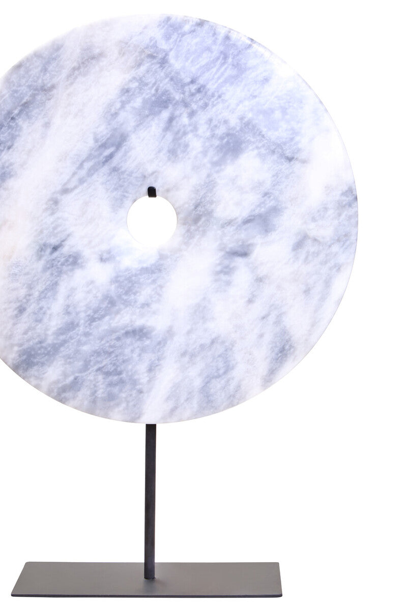 Orsina Zoro Grey Marble Disc Sculpture – 35cm Round Modern Decor