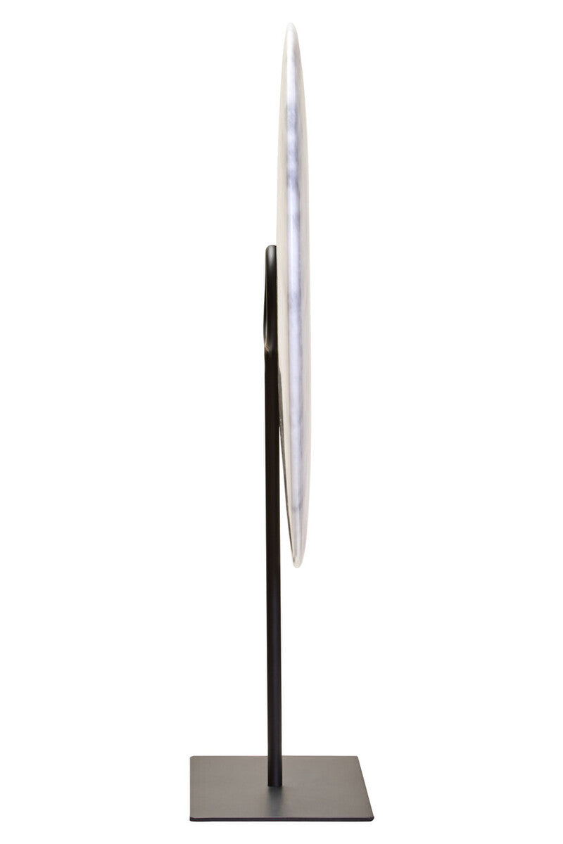 Orsina Zoro White Marble Round Disc Sculpture | 35cm Modern Art