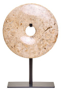 Orsina Zoro Small Speckled Marble Disc Sculpture - 20cm Round