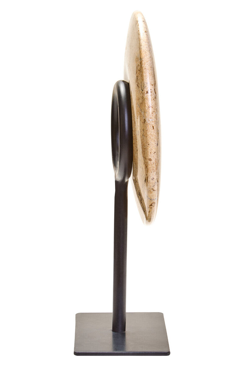 Orsina Zoro Small Speckled Marble Disc Sculpture - 20cm Round