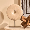Orsina Zoro Small Cream Marble Round Disc Sculpture – 20cm Tabletop Art