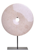 Orsina Zoro Extra Large Cream Marble Disc Sculpture | 35cm Round
