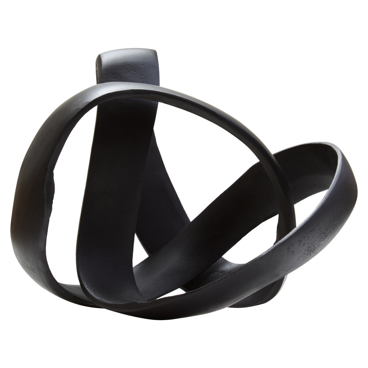 Orsina Prato Modern Knot Sculpture – Matte Black Nickel Home Decor