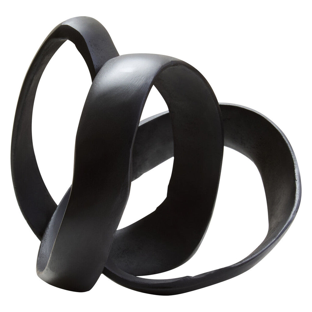 Orsina Prato Modern Knot Sculpture – Matte Black Nickel Home Decor