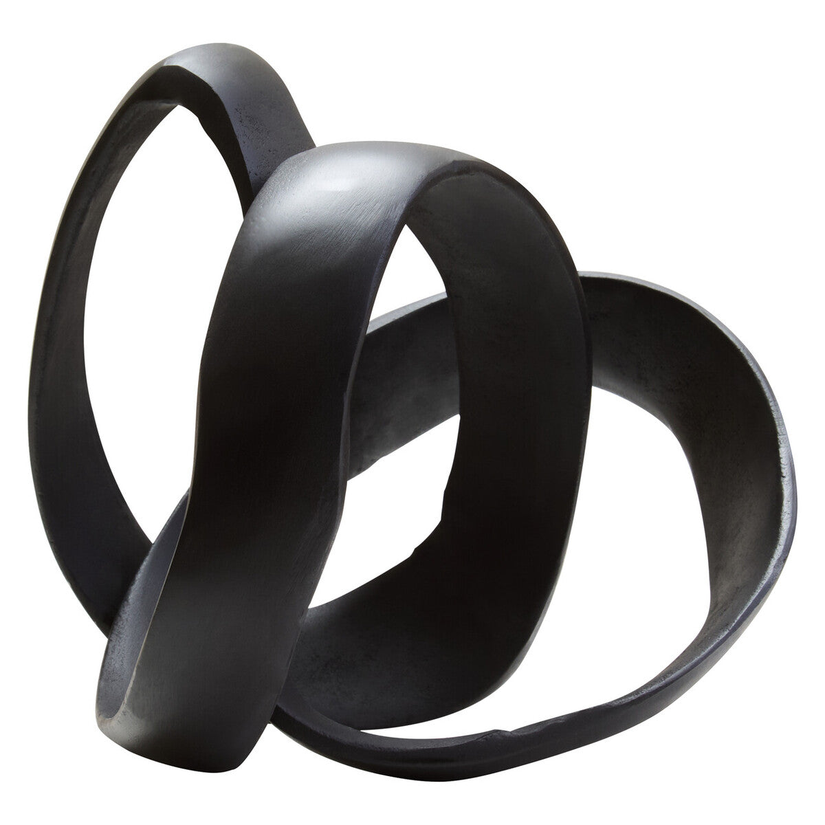 Orsina Prato Modern Knot Sculpture – Matte Black Nickel Home Decor