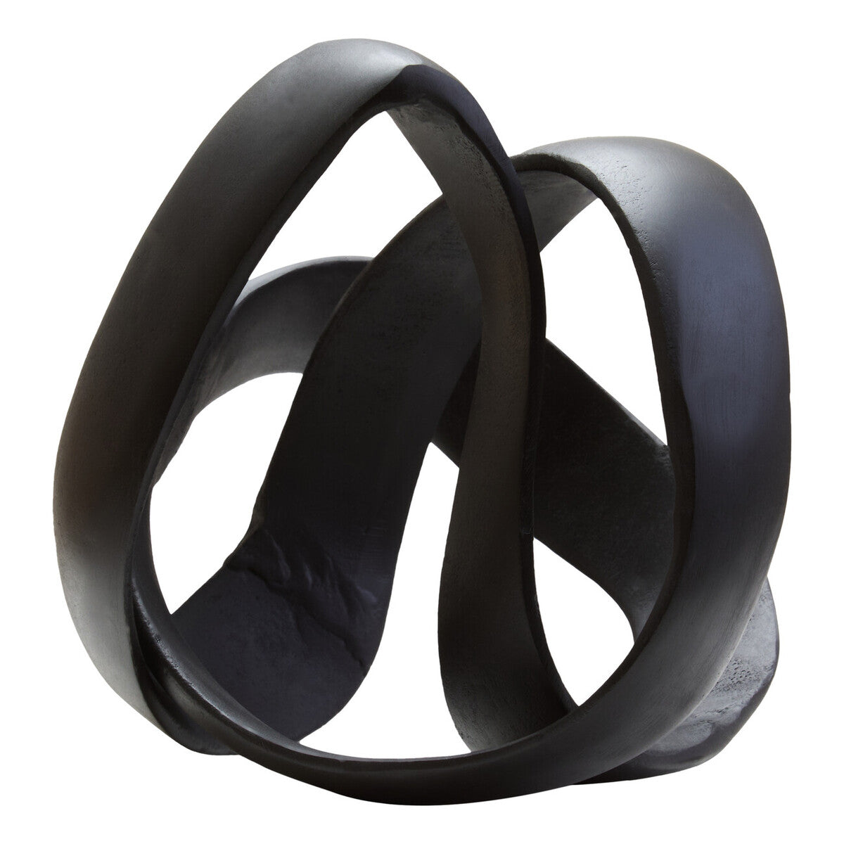 Orsina Prato Modern Knot Sculpture – Matte Black Nickel Home Decor