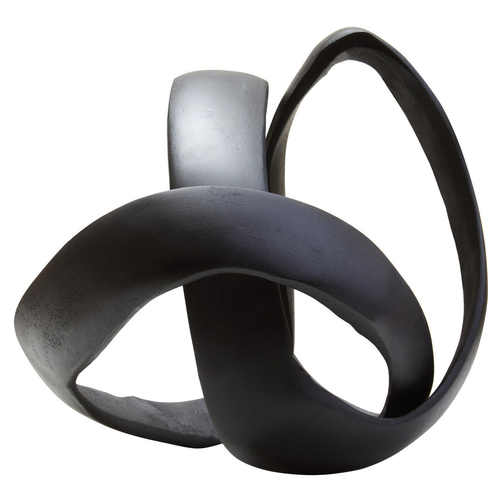 Orsina Prato Modern Knot Sculpture – Matte Black Nickel Home Decor