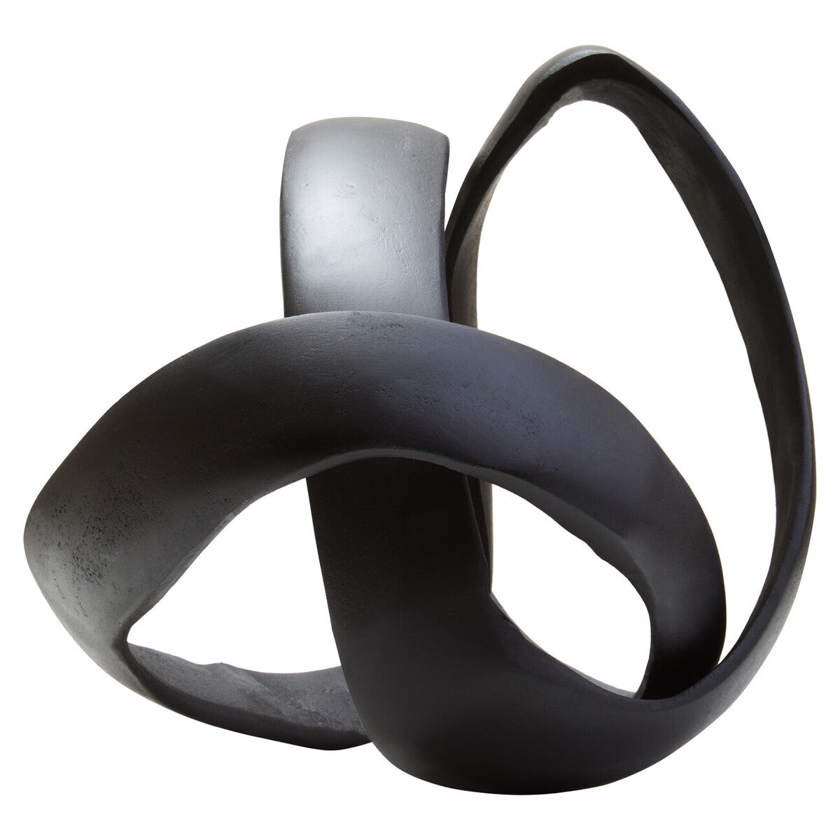 Orsina Prato Modern Knot Sculpture – Matte Black Nickel Home Decor