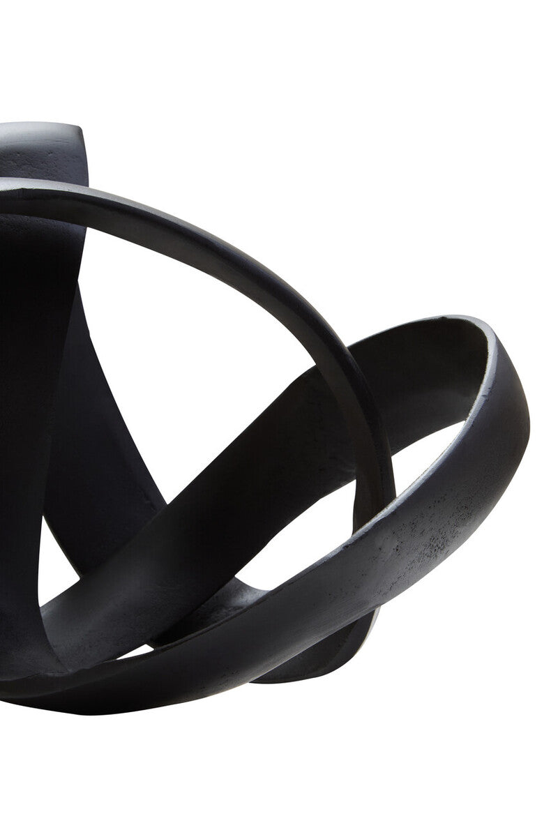 Orsina Prato Modern Knot Sculpture – Matte Black Nickel Home Decor