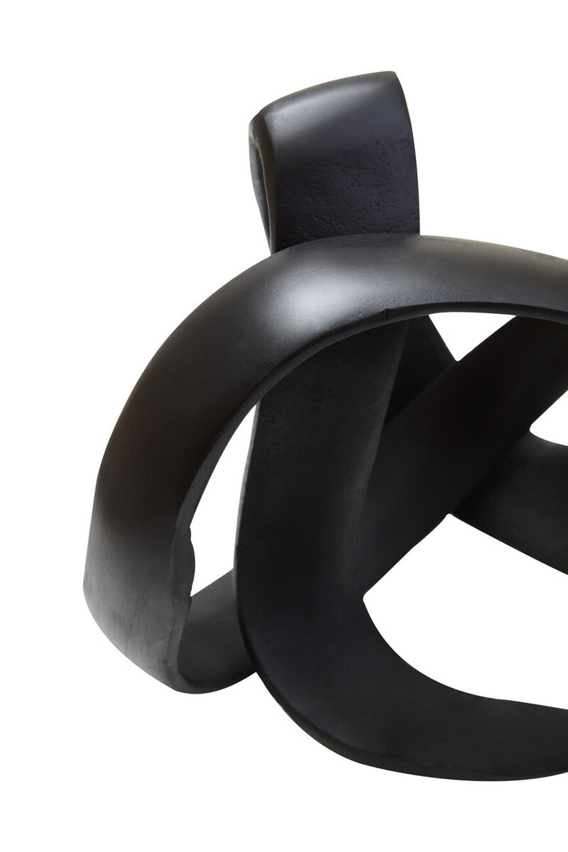 Orsina Prato Modern Knot Sculpture – Matte Black Nickel Home Decor