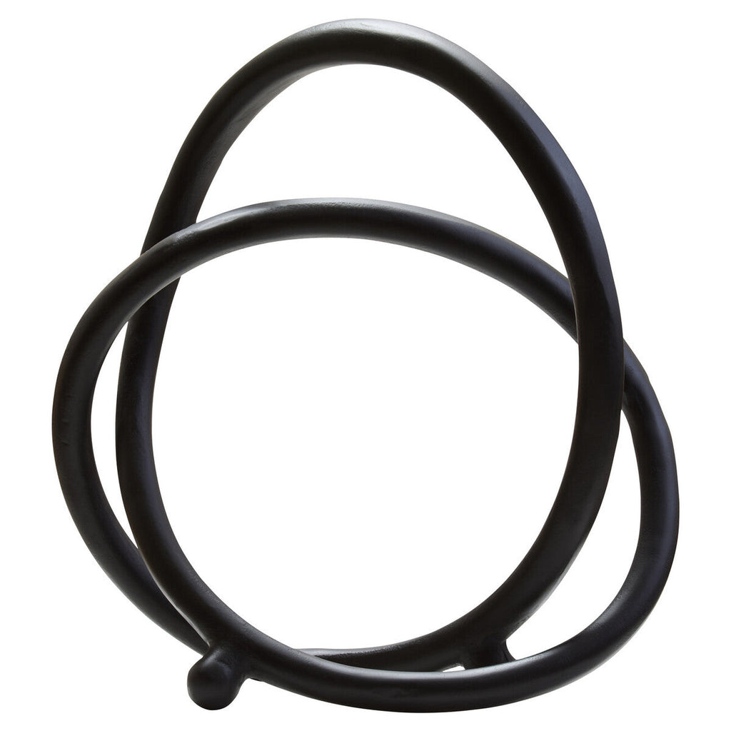 Orsina Prato Modern Twist Sculpture | Matte Black Nickel Home Decor