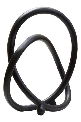 Orsina Prato Modern Twist Sculpture | Matte Black Nickel Home Decor