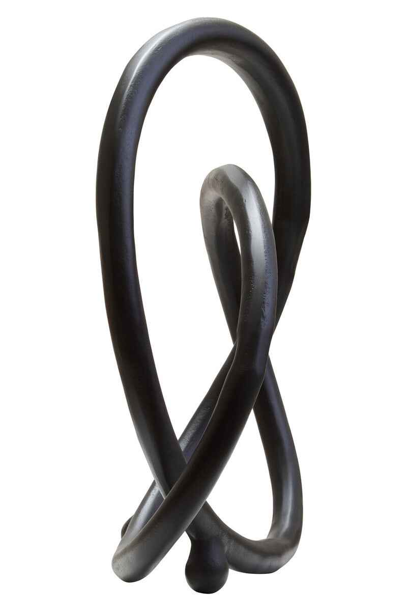 Orsina Prato Modern Twist Sculpture | Matte Black Nickel Home Decor
