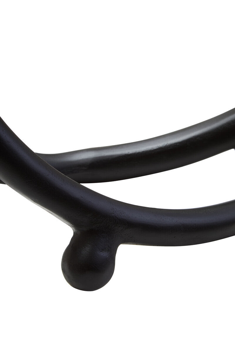 Orsina Prato Modern Twist Sculpture | Matte Black Nickel Home Decor