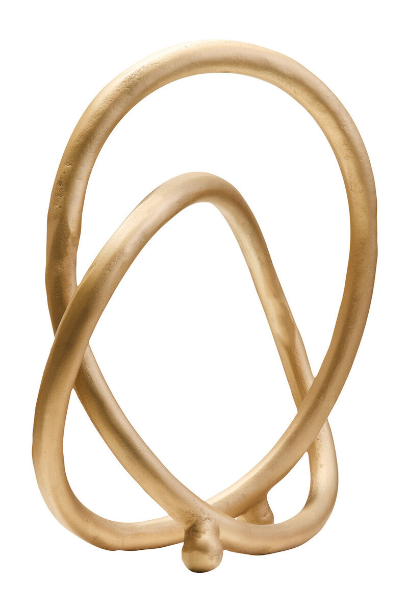 Orsina Prato Matte Gold Twist Sculpture – Modern Home Decor Accent