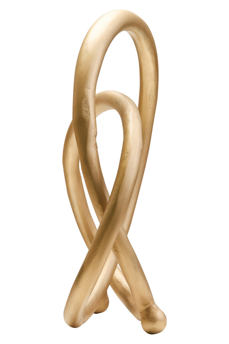 Orsina Prato Matte Gold Twist Sculpture – Modern Home Decor Accent