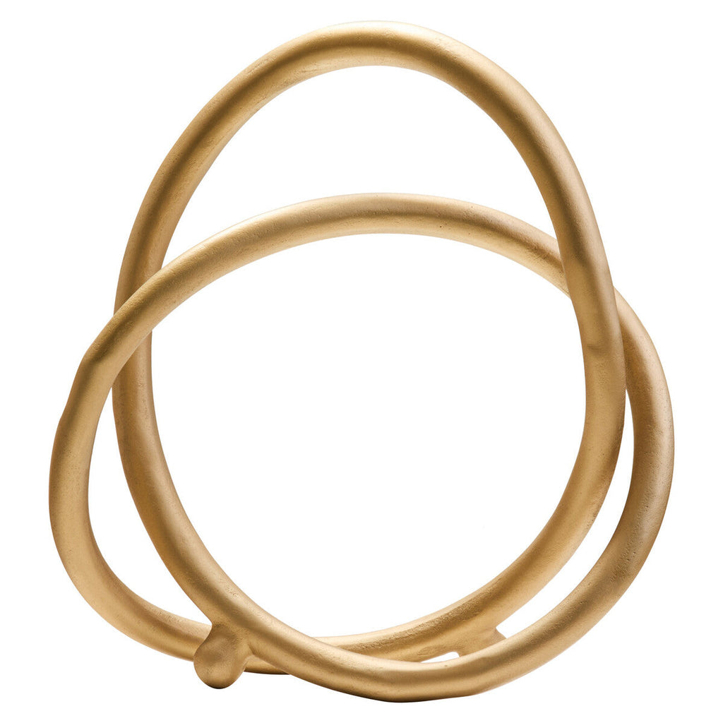 Orsina Prato Matte Gold Twist Sculpture – Modern Home Decor Accent