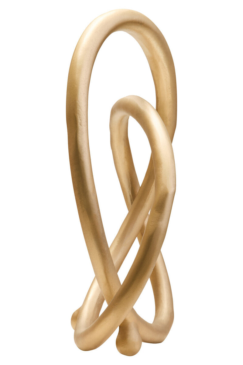 Orsina Prato Matte Gold Twist Sculpture – Modern Home Decor Accent