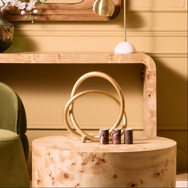 Orsina Prato Matte Gold Twist Sculpture – Modern Home Decor Accent
