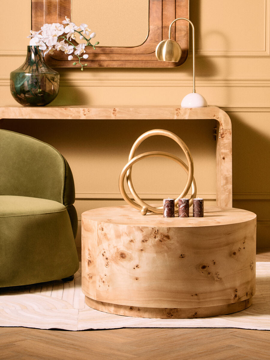 Orsina Prato Matte Gold Twist Sculpture – Modern Home Decor Accent