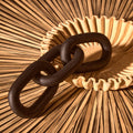 Orsina Cato Black Wood 3-Link Chain Decor – Sculptural Coffee Table Art