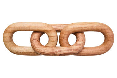 Orsina Cato Natural Wood 3 Link Chain Decor – Sculptural Japandi Accent