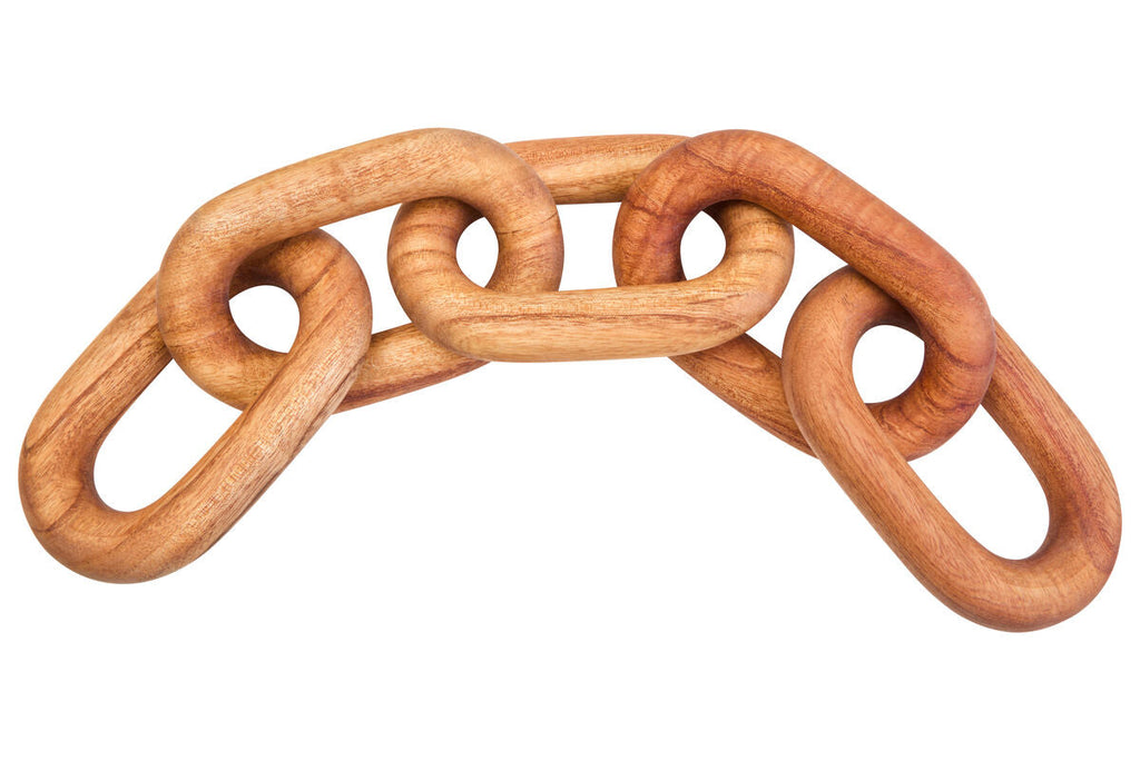 Orsina Cato Brown Wood 5 Link Chain - Handcrafted Tabletop Decor