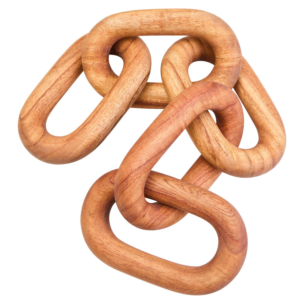 Orsina Cato Brown Wood 5 Link Chain - Handcrafted Tabletop Decor