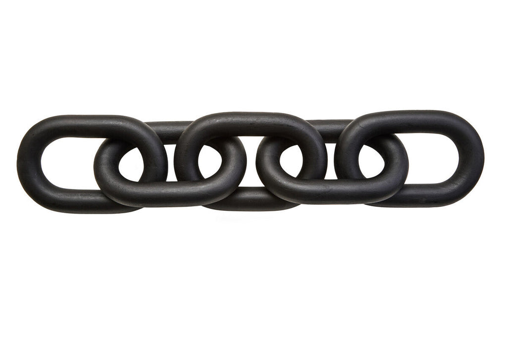 Orsina Cato Black Wood 5 Link Chain – Handcrafted Table Decor Sculpture