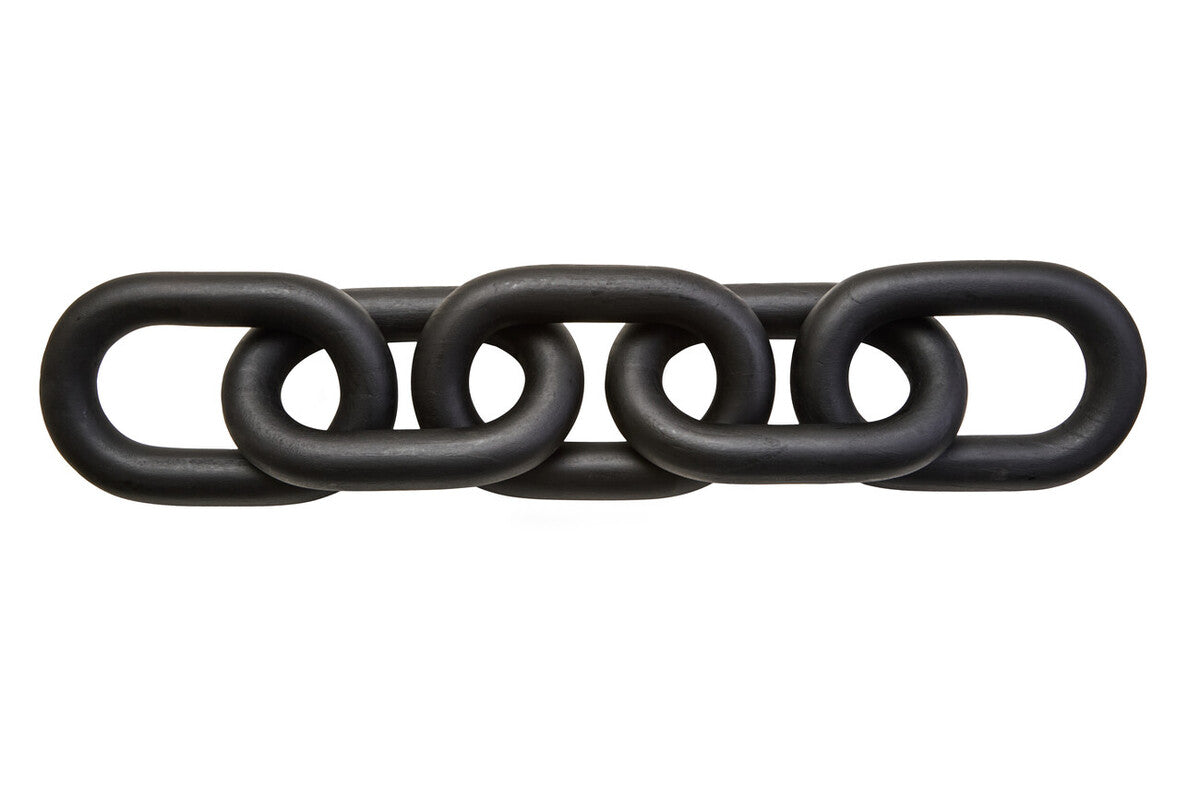 Orsina Cato Black Wood 5 Link Chain – Handcrafted Table Decor Sculpture