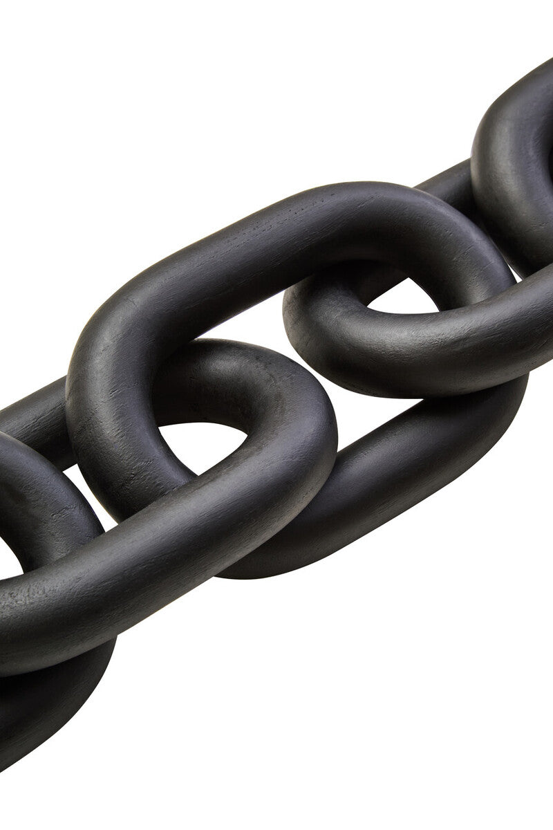 Orsina Cato Black Wood 5 Link Chain – Handcrafted Table Decor Sculpture