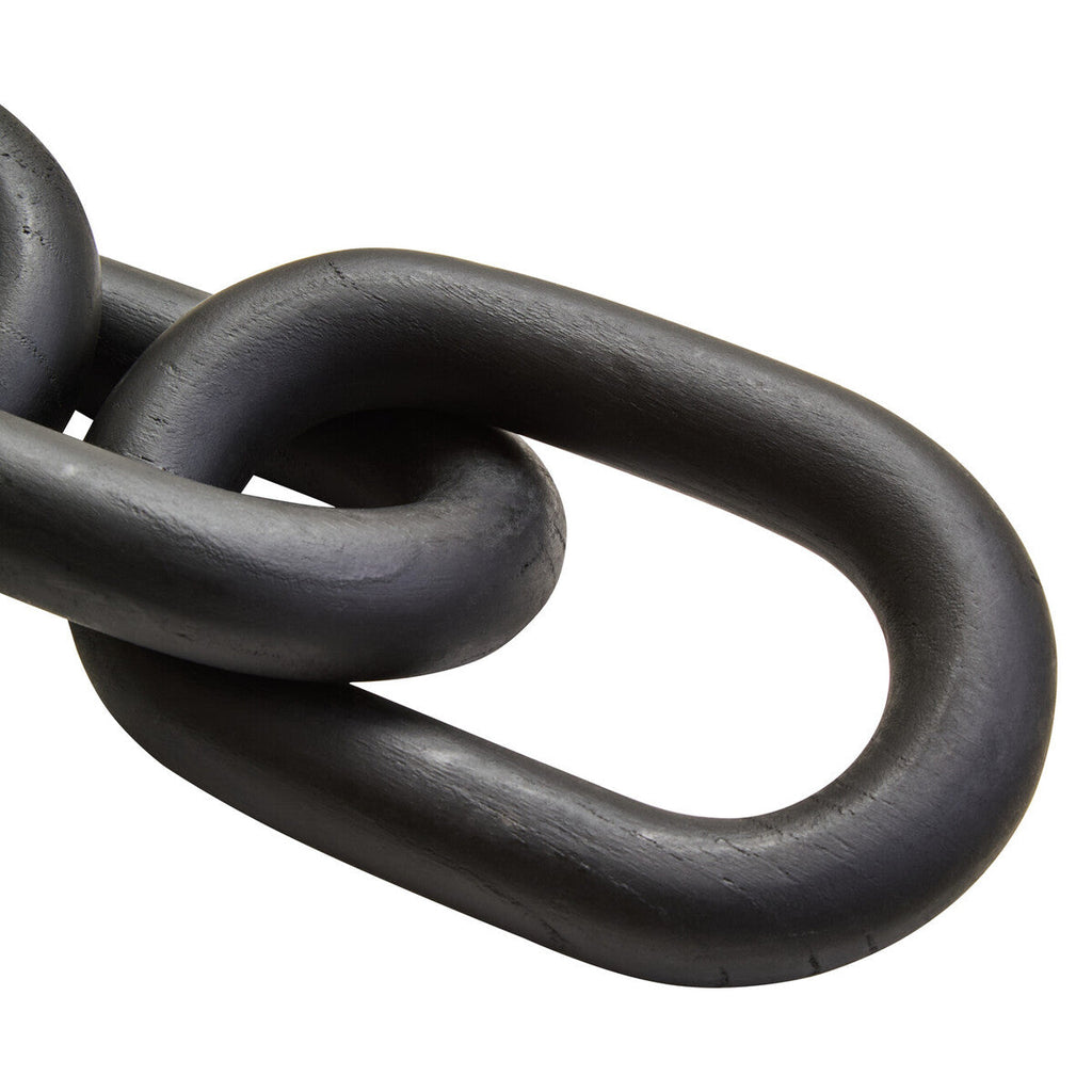 Orsina Cato Black Wood 5 Link Chain – Handcrafted Table Decor Sculpture