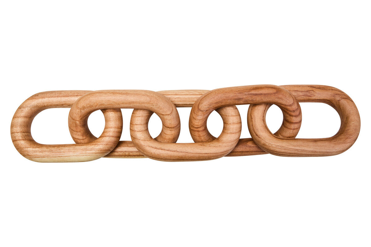 Orsina Cato Natural Wood 5 Link Table Decor Chain – Handcrafted Boho Accent