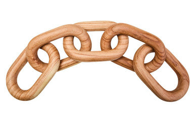 Orsina Cato Natural Wood 5 Link Table Decor Chain – Handcrafted Boho Accent