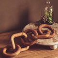 Orsina Cato Brown Wood Five-Link Chain Decor - Handcrafted Sculpture