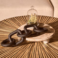 Orsina Cato Black Wood Five Link Decorative Chain Table Decor Sculpture