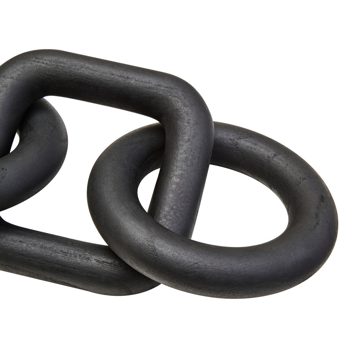 Orsina Cato Black Wood Five Link Decorative Chain Table Decor Sculpture