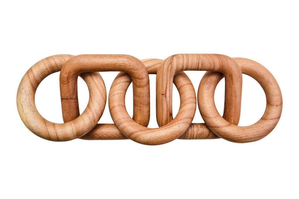 Orsina Cato Natural Wood Five Link Chain – Handcrafted Table Decor