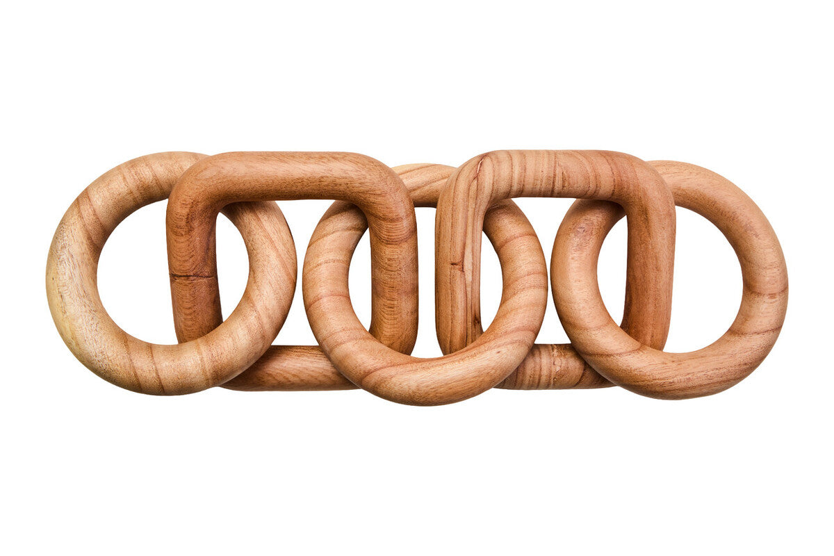 Orsina Cato Natural Wood Five Link Chain – Handcrafted Table Decor