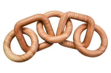 Orsina Cato Natural Wood Five Link Chain – Handcrafted Table Decor