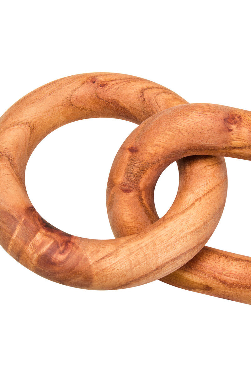 Orsina Cato Brown Wood 2-Link Chain Decor – Handcrafted Sculpture