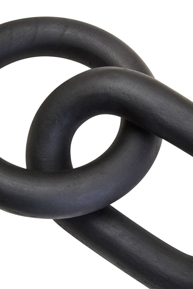 Orsina Cato Black Wood 2-Link Chain Decor – Sculptural Modern Accent