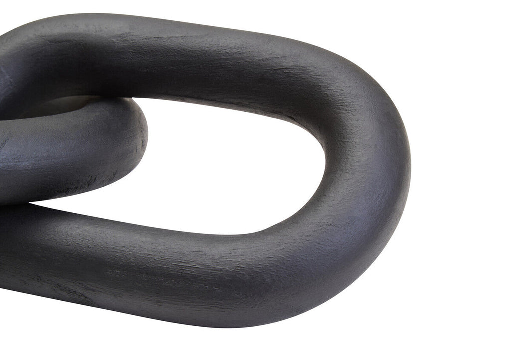 Orsina Cato Black Wood 2-Link Chain Decor – Sculptural Modern Accent