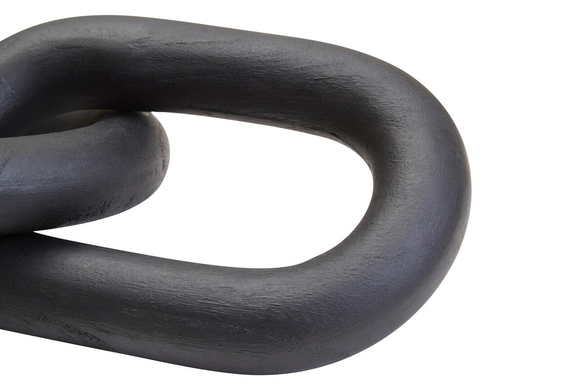 Orsina Cato Black Wood 2-Link Chain Decor – Sculptural Modern Accent