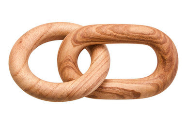 Orsina Cato Natural Wood 2-Link Chain Decor | Handcrafted Shelf Accent