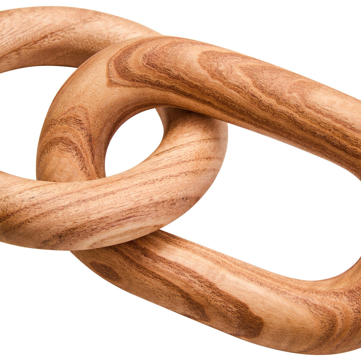 Orsina Cato Natural Wood 2-Link Chain Decor | Handcrafted Shelf Accent